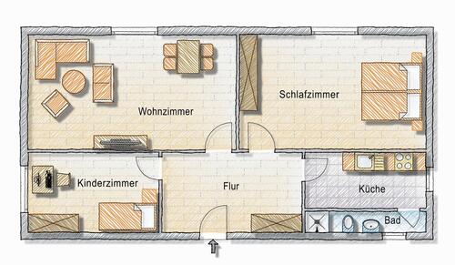 Foto - 3 Zimmer Etagenwohnung zur Miete in Gardelegen