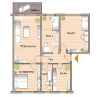 4-Raum Wohnung in Südwest - 660,00&nbsp;EUR Kaltmiete, ca.&nbsp; 78,37&nbsp;m&sup2; in Sangerhausen (PLZ: 06526)
