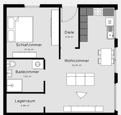 Foto - 2 Zimmer Wohnung zu vermieten - 790,00&nbsp;EUR Kaltmiete,