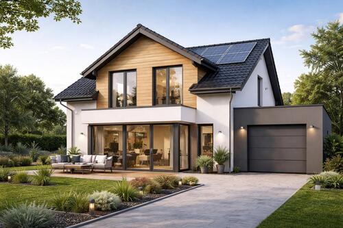 Foto - Modernes Holzfertighaus KfW 40plus ca. 150qm