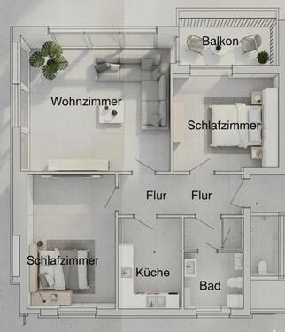 Foto - 3 Zimmer Etagenwohnung zur Miete in Bremen