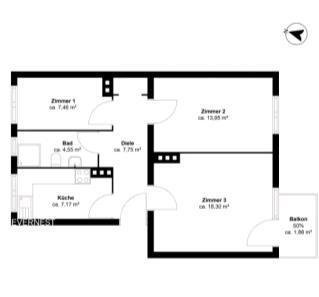Foto - 2,5 Eigentumswohnung - 285.000,00 EUR Kaufpreis,