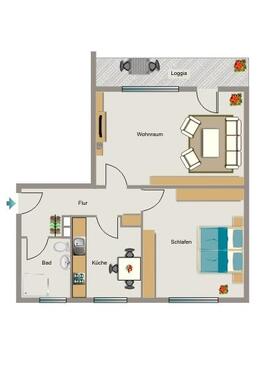 Foto - 2.5 Zimmer Etagenwohnung zur Miete in Duisburg