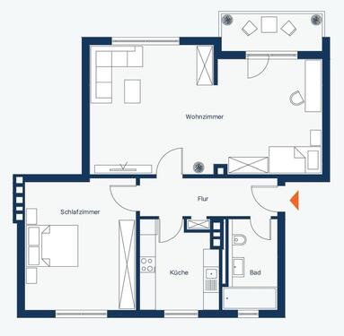 Foto - Wohnung mit Balkon, Kamin modernem Bad&Küche