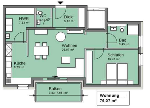 Foto - 2 Zimmer Etagenwohnung zur Miete in Wadern