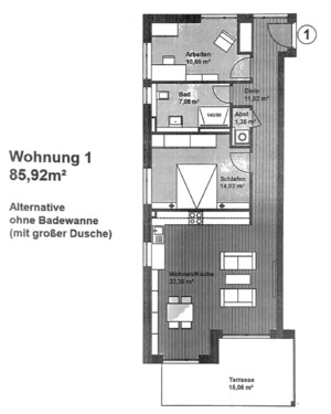 Foto - 3 Zimmer Erdgeschoßwohnung zur Miete in Mering