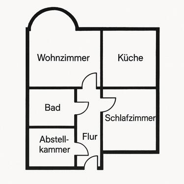 Foto - 2-Zimmer-Wohnung mit großzügiger Küche und Abstellraum