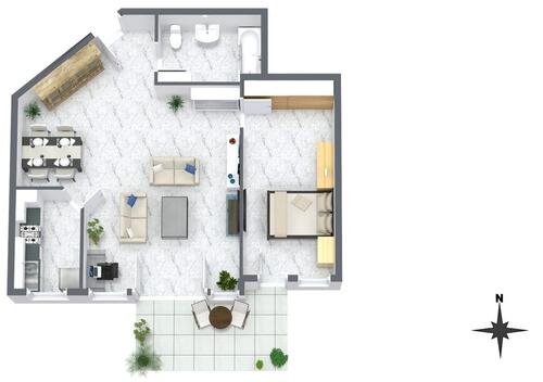 Foto - 2 Zimmer Wohnung mit Tiefgaragenstellplatz + Balkon in Offenthal