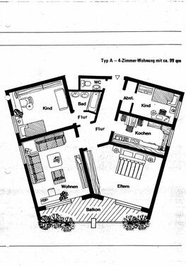 Foto - 4 Zimmer Etagenwohnung zur Miete in Schweinfurt