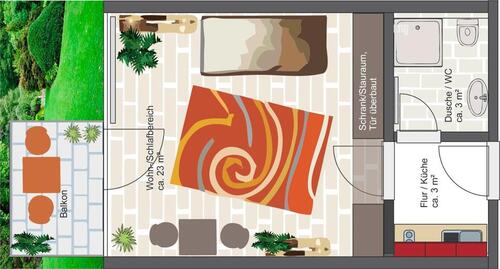 Foto - Single-Appartement - 770,00 EUR Kaltmiete, ca.  30,00 m²