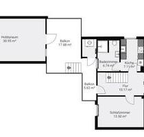 Frisch sanierte OG-Wohnung mit Dachterrasse, Atelier und Garage - Muggensturm