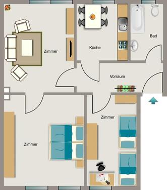 Foto - 3.5 Zimmer Etagenwohnung zur Miete in Neukirchen-Vluyn