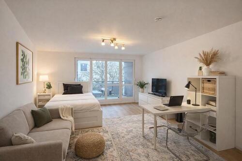 Foto - Moderne, voll möblierte 1,5-Zimmer-Wohnung mit Balkon & Stellplatz in zentraler Lage (Eberhardshof))