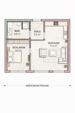 Foto - 2 Zimmer Etagenwohnung zur Miete in Mühlhausen (Thüringen)