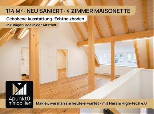 Foto - Hochwertig saniert: 4-Zimmer-Maisonette, ca. 114 m², Balkon, 2 Bäder, Eichenholzböden