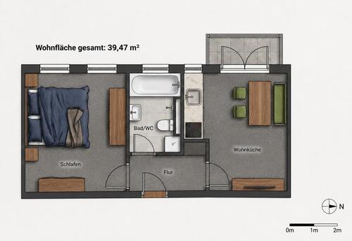 Foto - 2 Zimmer Etagenwohnung in Senden
