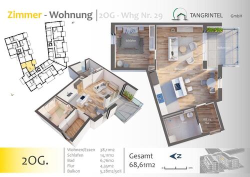 Foto - Wohnung in Hemau zu vermieten - 800,00&nbsp;EUR Kaltmiete, ca.&nbsp; 68,00&nbsp;m&sup2;
