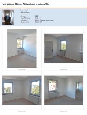 Foto - Wohnung in Solingen zu vermieten ab sofort