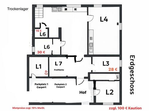 Foto - Vermietung Lager, Lagerraum, Trockenlager Kellerraum, Lagerfläche