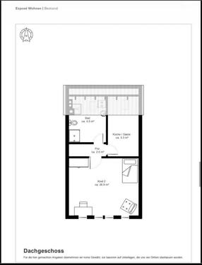 Foto - Möblierte Dachgeschosswohnung in Allermöhe