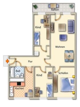 Foto - Etagenwohnung zur Miete in Freiberg