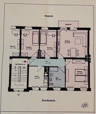 Foto - 4 Raum-Mietwohnung - 798,00 EUR Kaltmiete, ca.  84,00 m²