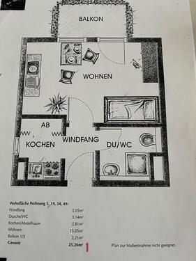 Foto - Wohnung in Nürnberg mit Balkon - 520,00&nbsp;EUR Kaltmiete, ca.&nbsp; 25,50&nbsp;m&sup2;