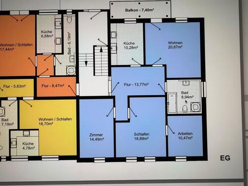 Foto - 4 R. Balkon, Bestlage, EG Hochparterre, Stellplatz Garage