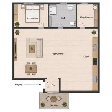 Foto - Schöne 2-Zi.-EG-Wohnung mit großem Wohnbereich & Stellplatz
