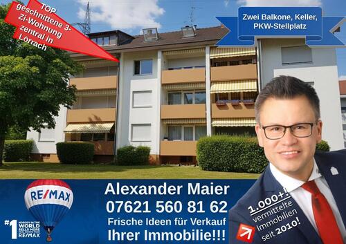 Foto - Helle und gut geschnittene 3-Zi Wohnung zentral in Lörrach mit zwei Balkonen