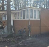 Dauercamping Bauwagen mit Anbau wie Bungalow 8x4m am See - Lebus