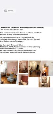 Foto - Wohnung zur Zwischenmiete 3 Monate zentral u ruhig in München