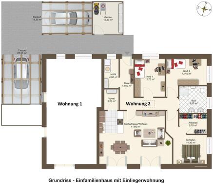 Foto - Erdgeschosswohnung in Hesel mit Garten