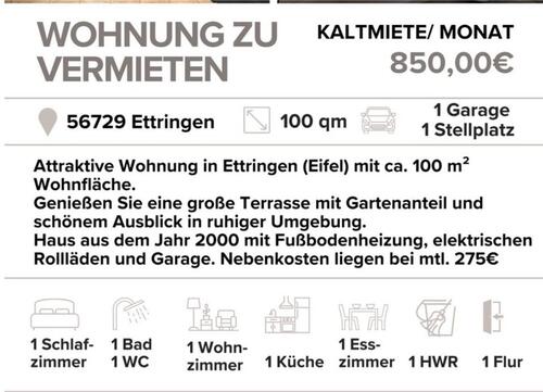 Foto - 1 Zimmer Erdgeschoßwohnung zur Miete in Mendig