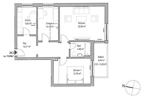 Foto - 3-Zimmer-Wohnung mit Balkon, Stellplatz und großem Hobbyraum
