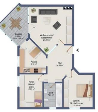 Foto - 3 Zimmer Erdgeschoßwohnung zur Miete in Meppen