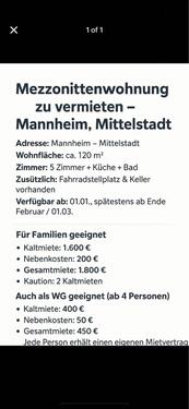 Foto - Wohnung zu vermieten - 1.500,00 EUR Kaltmiete, ca.  120,00 m²