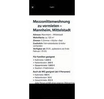 Wohnung zu vermieten - 1.500,00 EUR Kaltmiete, ca.  120,00 m² in Ludwigshafen am Rhein (PLZ: 67065) Mundenheim