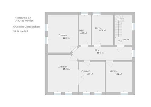 Foto - 3 Zimmer Etagenwohnung zur Miete in Minden