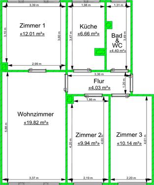 Foto - 1 Zimmer Etagenwohnung zur Miete in Gera