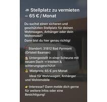Sicherer Winter Stellplatz für Wohnwagen, Wohnmobil oder Anhänger - Extertal