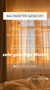 Foto - 2 Raum-Wohnung in Plauen 08527 - 373,00 EUR Kaltmiete,