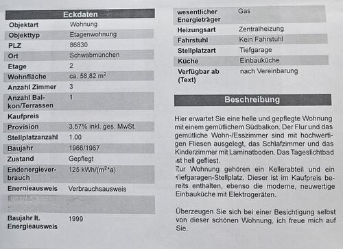 Foto - Etagenwohnung zum Kaufen in Schwabmünchen