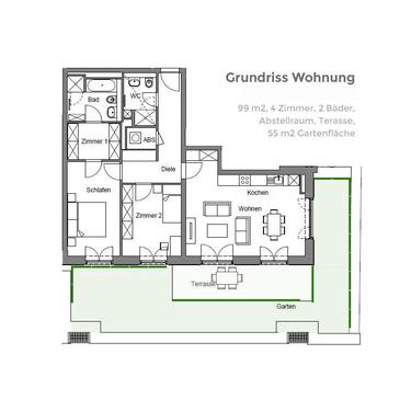 Foto - 3.5 Zimmer Erdgeschoßwohnung zur Miete in Berlin