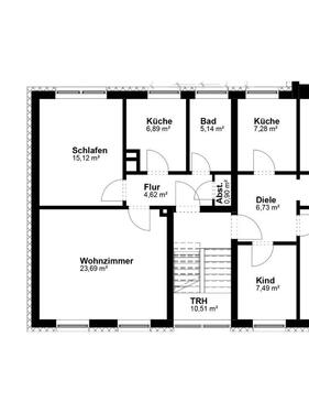 Foto - Sanierte 2-Zimmer Wohnung KB - 600,00 EUR Kaltmiete, ca.  55,00 m²