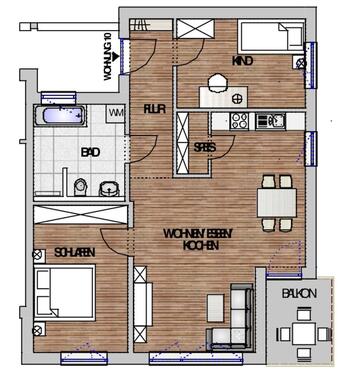 Foto - Neubau 3 Zimmerwohnung mit EBK zu vermieten