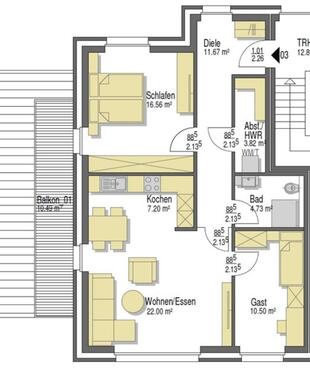 Foto - OG-Wohnung in Neuenkirchen - 675,00 EUR Kaltmiete, ca.  75,00 m²