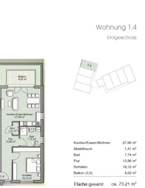 Foto - 2 Zimmer Erdgeschoßwohnung zur Miete in Wertheim