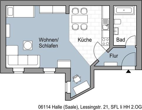 Foto - Etagenwohnung zur Miete in Halle (Saale)