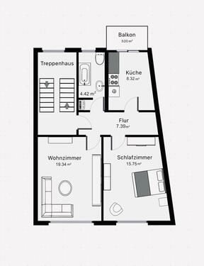 Foto - Citywohnung 2 ZKB mit Balkon im Zentrum Bremerhavens